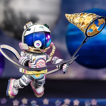 MMZ MODEL MU 3D Kovov Puzzle Spaceman Astronaut Model Súpravy DIY 3D Laser Cut Zostaviť Skladačka Hračky DARČEK Pre Dospelých, Deti