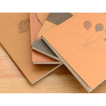 1 ks Nové Grafické efekty Vintage Pastel Kresba Pastelom Vrecká Notedpad Krásne Notebook