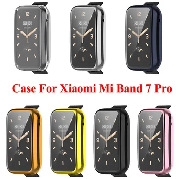 Plný Cove Pokovovanie Prípade Pre Xiao Mi Band 7 Pro Screen Protector Film Ochranou Hrán na Xiomi Miband 7pro Nárazníka obrazovke Shell