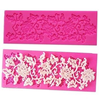 Čipky Kvet a List Cukru Proces Silikónové Čipky Plastický Tortu DIY Formy Candy Dekorácie Formy Pad