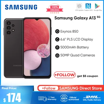 Samsung Galaxy A13 A135F-DS Android 12 5G Smartphone Exynos 850 Octa-core 5000mAh Batérie 15W Rýchle Nabitie Mobilného Telefónu Mobil