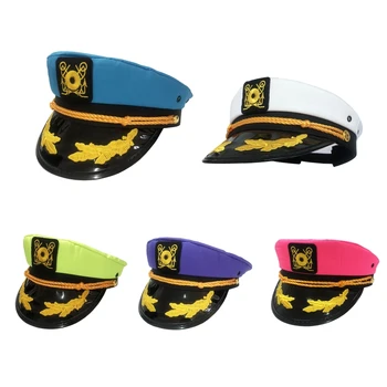 Módne Vyšívané Vojenský Klobúk Kapitán Námorník Morských Admirál Dospelých Vojenský Klobúk Navy Klobúk na Maškarný