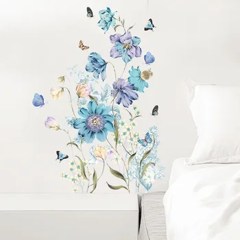 Kreatívne Kvety Motýľ samolepiace Nálepky na Stenu PVC Nálepky Domova Nástenné Plagáty pre Obývacia Izba, Spálňa Tapety