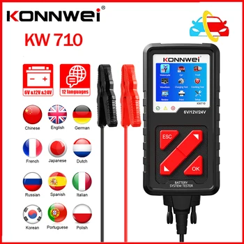 KONNWEI KW710 Motocykel, Auto Truck Batérie Tester KW 710 Batérie Analyzátor 6V alebo 12V 24V Auto Naštartovaní a Systém Nabíjania Diagnóza