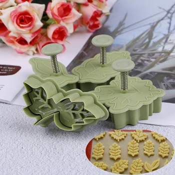 4Pcs/set DIY Pečieme Formy Listový Tvar 3D Cookie Cutter Biscuit Formy Kuchynský Nástroj