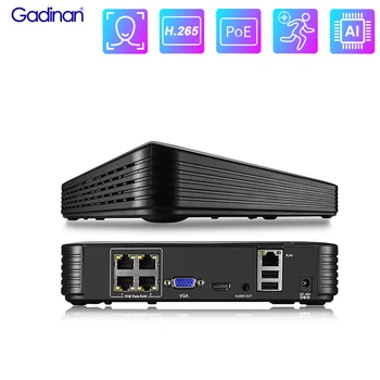 Gadinan 4CH/8CH POE NVR videorekordér H. 265 8MP 4K Audio IP Kamera AI Detekcia Tváre pre CCTV Siete kamerového
