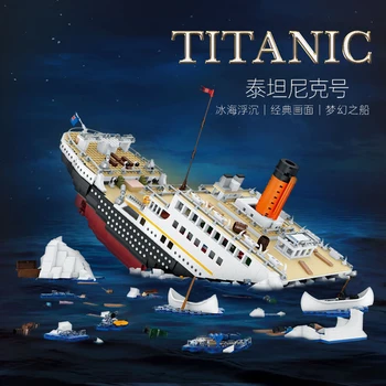 LOZ 1060 Tichý Titanic Čln Mini stavebným Tehly Hračky MOC Teens Darčeky Puzzle Montážne Súpravy Pre Deti Narodeniny 2882pcs
