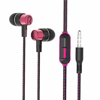 Roztomilý Športové Slúchadlá 3,5 mm In-ear Káblové Slúchadlá Ružové S Mikrofónom Hands Free Pre Samsung