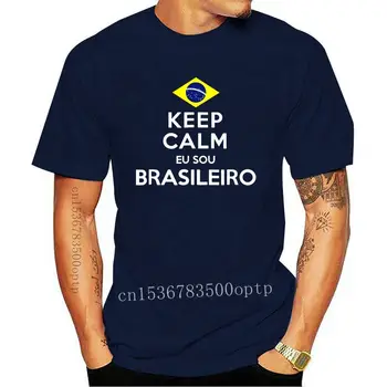 Nové Muži T-Shirt Módne 2021 2021 Letné Oblečenie O-Krku Krátky Rukáv Brazília World Team Eú Sou Brasileiro Im Brazílsky Blázon T S