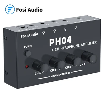 Fosi Audio PH04 4CH Slúchadlový Zosilňovač Metal Stereo Audio Zosilňovač Ultra-Kompaktné Prenosné Slúchadlá Splitter Predzosilňovač pre Štúdio