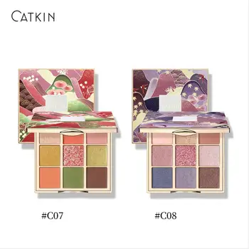 CATKIN Eyeshadow Palety make-up, Matným Leskom 9 Farby, Vysoko Pigmentované, Krémová Textúra Prirodzený Bronz Neutrálne