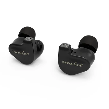 Smabat Black Bat 2 HD Mikrofón Káblové Slúchadlá 10 mm Dynamické Cievka Ovládač Basov In-ear Slúchadlá S postriebrený Kábel Headsetu