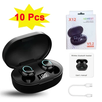 5 ks 10Pcs X12 TWS Bluetooth 5.2 Slúchadlá Bezdrôtové Slúchadlá Stereo Headset Mini Slúchadlá s HD Mikrofón pre Iphone Telefónu