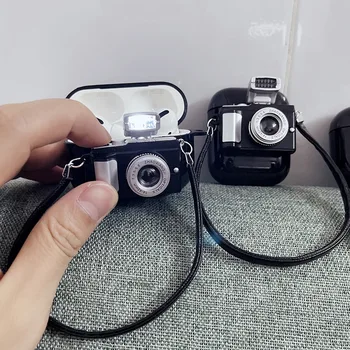 3D Fotoaparát Môže rozsvietiť Slúchadlá Prípade Airpods 3 2021 Prípade, Mäkké Silikónové Prídavné Slúchadlá Kryt Pre Airpods 1 2 Pro Coque