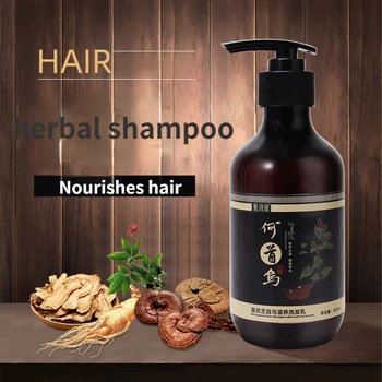 300 ml Bylinný Šampón Polygonum Multiflorum Šampón, Olej Odstránenie Šampón Bylinný Extrakt Antidandruff Šampón Starostlivosť o Vlasy Produkty