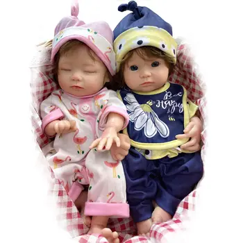 35 CM Dvojičky Bebe Reborn Celý Pevný Silikónový Bábika Maľované Môže Piť Mlieko A Pee Bábiku Na Vianoce Bebê Reborn De Silikónové Sólido