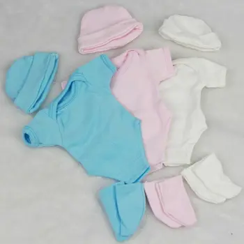 3 v 1 Romper+Ponožky+Klobúk Oblečenie Set pre 10-11inch Reborn Baby Doll príslušenstvo