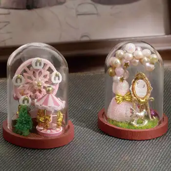 Gristmas Darček Diy Mini Doll House Hračky pre Deti, Nábytok Miniatúrne Drevené Miniaturas domček pre bábiky Narodeninám 003