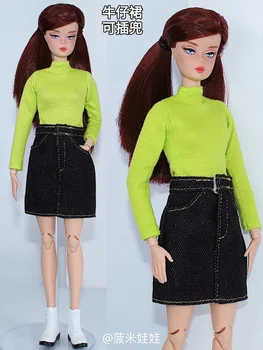 Zelené tričko + džínsy, sukne / oblečenie set oblečenia Pre 1/6 BJD Xinyi FR ST Barbie Bábika / 30 cm bábiky oblečenie