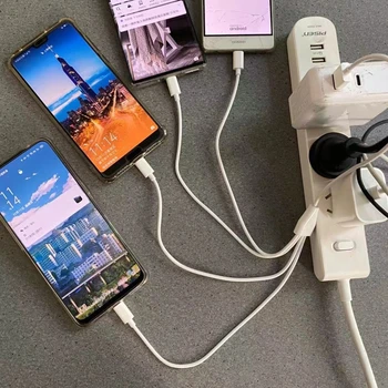 50 Multi USB, C Splitter Kábel 4 v 1 Nabíjanie Kábel s 4 Typ-C Samec Konektor pre Mobilný Telefón, Tablet Nabíjací Kábel
