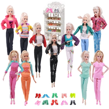 Barbies Príslušenstvo Bábika-Oblečenie,Bundy, Nohavice, Topánky stojan,Náhodné 20 Párov Topánok Pre Barbiees Bábiku,Naša Generácia detské Hračky