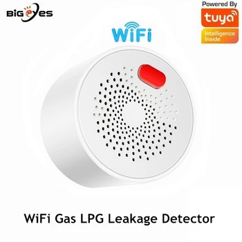 TUYA WiFi Plynu Detektor AC220V Bezdrôtový Úniku Plynu, Senzor Inteligentný Život APP Zemného Plynu Úniku Poplachový Systém na LPG Plyn Alarm Senzor 75dB