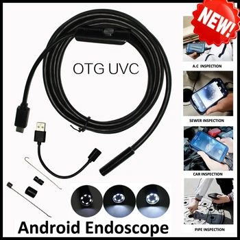 Vysoká Kvalita 5,5 mm Objektív 5M Android OTG USB Endoskop Fotoaparát Flexibilné Had USB Potrubia Kontrola Telefón Android Borescope Fotoaparát