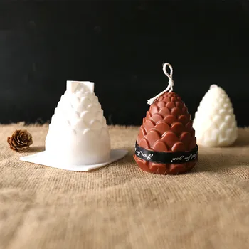 3D Vianočné Borovicová Šiška Silikónové Sviečka Formy DIY Ručne vyrábané Sviečky Výrobu Foriem, 3D Živicové Tortu Pečenie Čokoláda Mydlo Plesní