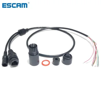 ESCAM CCTV POE IP sieťová Kamera PCB Modul video napájací kábel, 65 cm dlhé, RJ45 konektory samica s Terminlas,vodotesný kábel