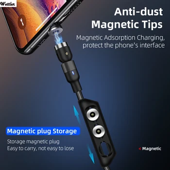 540 Stupeň Magnetické Kábel Micro USB Typu C, Rýchle Nabíjanie Magnet Nabíjačku Mobilného Telefónu Kábel USB C Pre Xiao iPhone 11 Xr Samsung