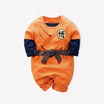 DBZ Anime Oblečenie Novorodenca Chlapec Kostým Organickej Bavlny Halloween Deti Trakmi, Nové Narodený Oblečenie Dieťa Romper Onesie