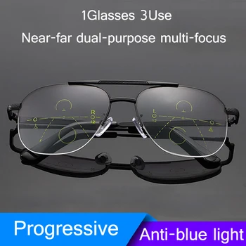 Smart Progresívne Okuliare na Čítanie Muži Ženy Ďaleko a blízko dvojakým použitím Slnka multi-zameranie Presbyopia Okuliare Anti-Blue Ray Vysokej Kvality