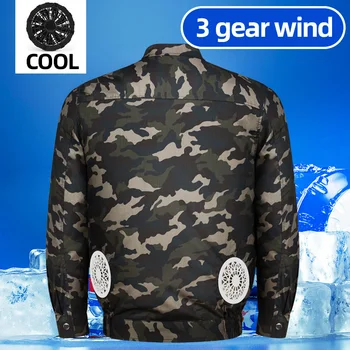 Letné Vonkajšie Chladiaci Ventilátor Oblečenie Mužov USB Nabíjanie Klimatizácia Fan Oblečenie Slnko-Protcetive Kabát Stavebné Práce na Oblečenie