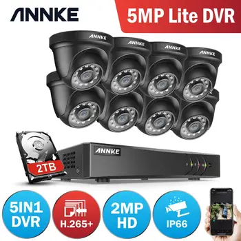 ANNKE 1080P CCTV Kamery, DVR Systém 8pcs Nepremokavé 2.0 MP HD-TVI Black Dome Kamery Domáce Video Dohľad Auta Detekcia Pohybu