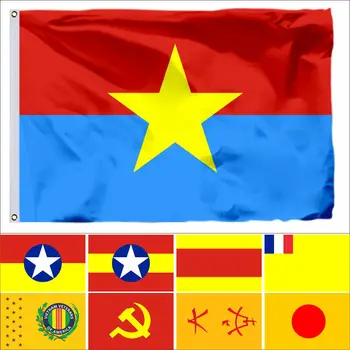 Vietnam Revolúcie Strán Vlajky 3X5FT 90X150CM 100D História Banner Vojny vo Vietname 50. Výročie
