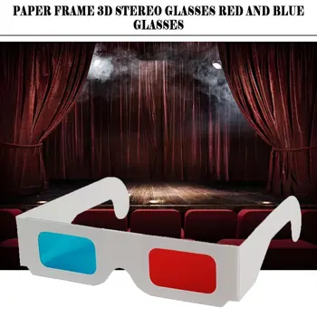 Horúce 10pcs/veľa Univerzálny Anaglyph Kartón Papiera Red & Blue Cyan 3d Okuliare Pre Film Veľkoobchod