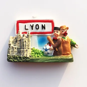 Lyon, Francúzsko Tvorivé Humanitných Vied Cestovného Ruchu Pamätnej Dekorácie Stereo Maľovanie Magnetické Chladnička Magnet Darček