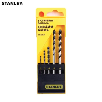 Stanley 5 ks rýchloreznej ocele vrtákov 2 mm 3 mm 4 mm 5 mm 6 mm mini metrika HSS twist drill bit nastavený na betón, drevo, sklo, kov