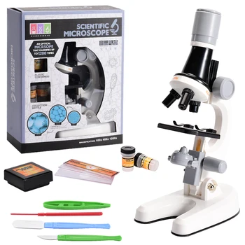 Deti Prírodovedných Mikroskopom Predškolského Hračka Sada LED 1200x Home School Science Experiment Auta Vzdelávania, Vedy, Hračky, Darčeky