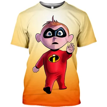 Nové The Incredibles 3D Anime T Shirt Deti Kawaii Zábavné Letné Cartoon T-tričko Pre Chlapcov, Dievčatá, Deti, Oblečenie, Krátke Rukávy