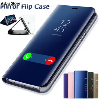 Zrkadlo Flip puzdro Pre iPhone XS MAX XR X 7 8 6 6 Plus SE 2020 Kryt Telefónu, Pre iPhone 11 12 13 14 Pro Max Mini Stojan Coque Capa